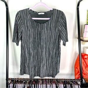 Vince Black & White Abstract Stripe Shirt